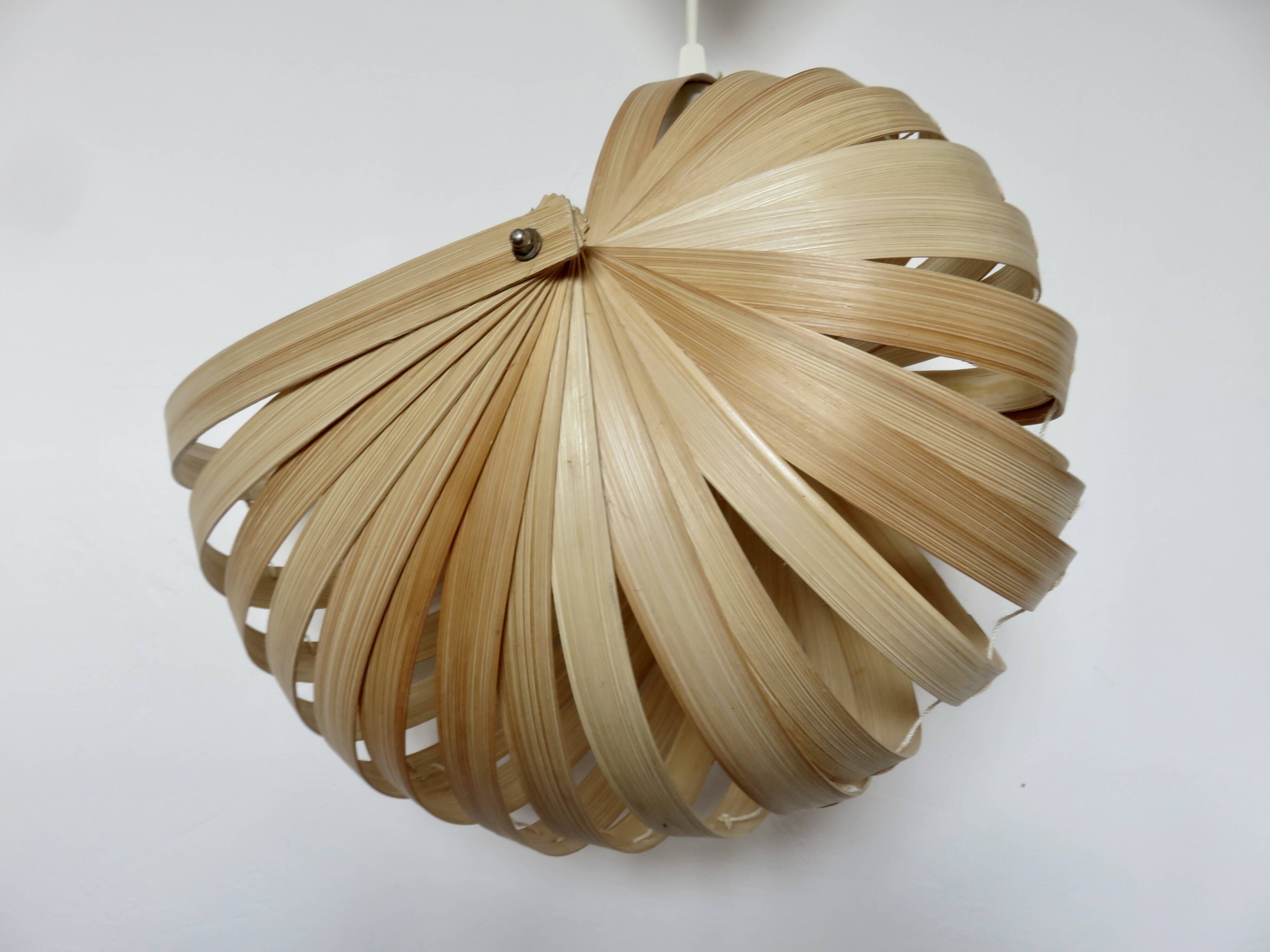 Scandinavian pendant light made of birch slats, 1990s