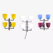 Fontana Arte, Set of 3 4-Light Wall Lamps, Murano Glass, Italy