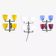 Fontana Arte, Set of 3 4-Light Wall Lamps, Murano Glass, Italy