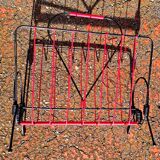 Vintage metal magazine rack and scoubidou - seventies design