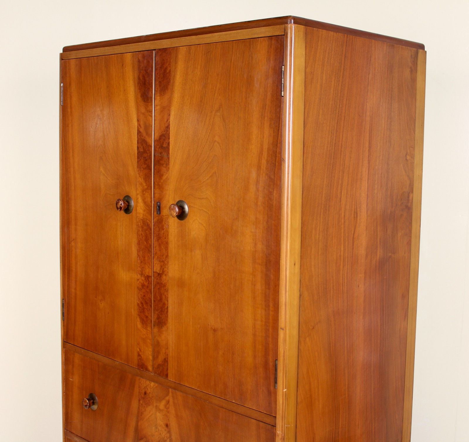 Vintage Gents art deco Walnut Compactum wardrobe