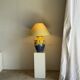 Large blue and yellow lamp with floral patterns H60