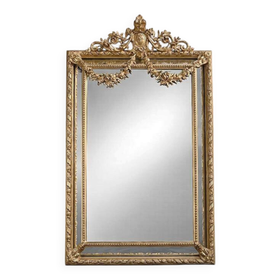 Important miroir à parcloses, style Louis XVI – fin XIXe