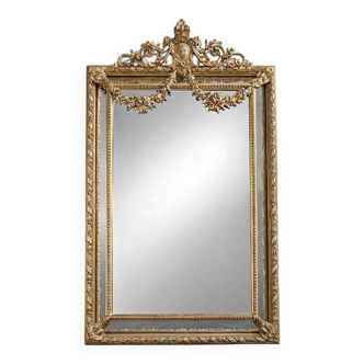 Important mirror with parcloses, Louis XVI style – late 19th century