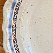 Old semi-hollow round dish XVIII Forges les eaux Rouen cul noir