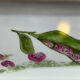 Small botanical porcelain tray hand-painted – bean design