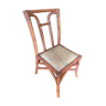 Chaise en rotin Maugrion et détails en cuir
