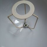 Vintage mushroom lamp, modernist square chrome base.