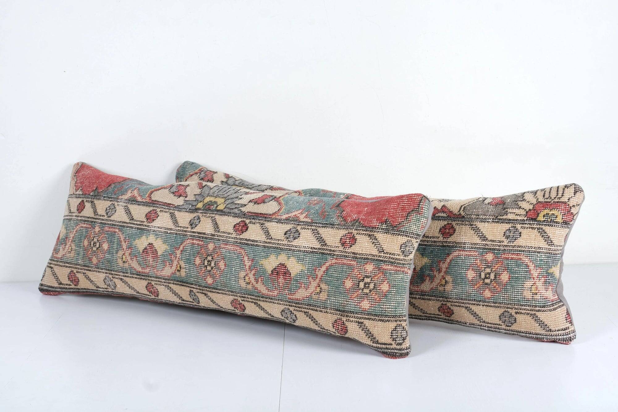 Set of 2 vintage Turkish cushion covers 30x91 cm