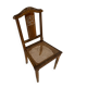 Chaise ancienne art déco bois sculpté & assise cannée vintage #e095