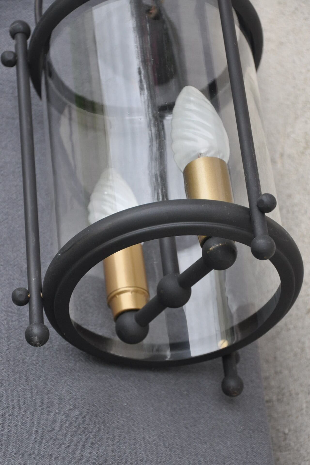Pair of vintage black lanterns