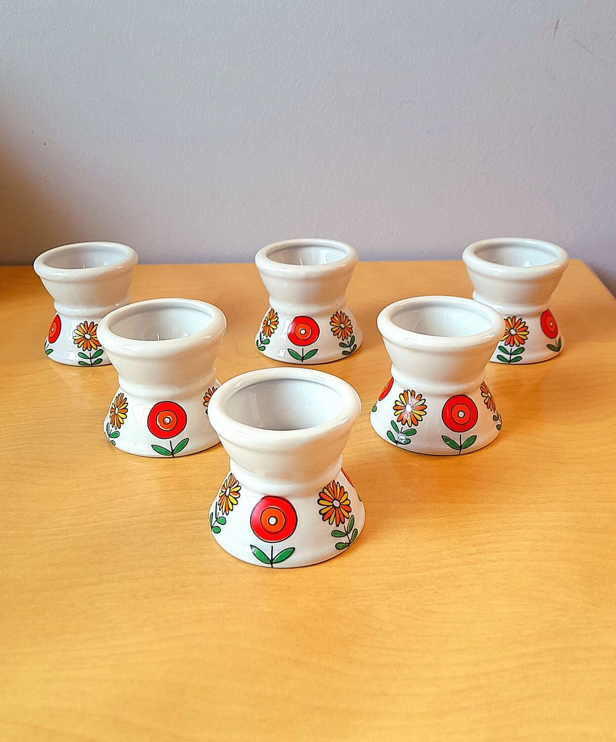 Set of 6 pop 70s poppies
