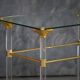 Vintage brass and lucite serving trolley, France 1960s