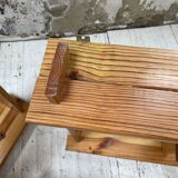 Trio d'étagères constructivistes en pin style Regain
