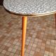 60s-60s tripod table pattern gray mosaic tray