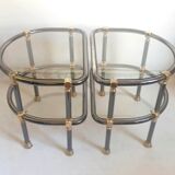 Pair of semi-circular coffee tables, 1970s