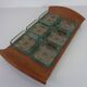 Teak tray with glass bowls by Jens Quistgaard for IHQ Dansk Designs, 1960s, set of 7.