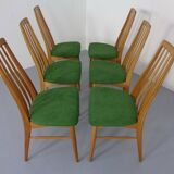 Eva dining chairs in teak by Niels Koeefoed for Hornslet Møbelfabrik, Denmark, 1960s, set of 6.