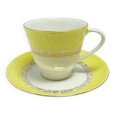 Karol cup and saucer set, yellow porcelain, Chodzież, Poland, 1970s.