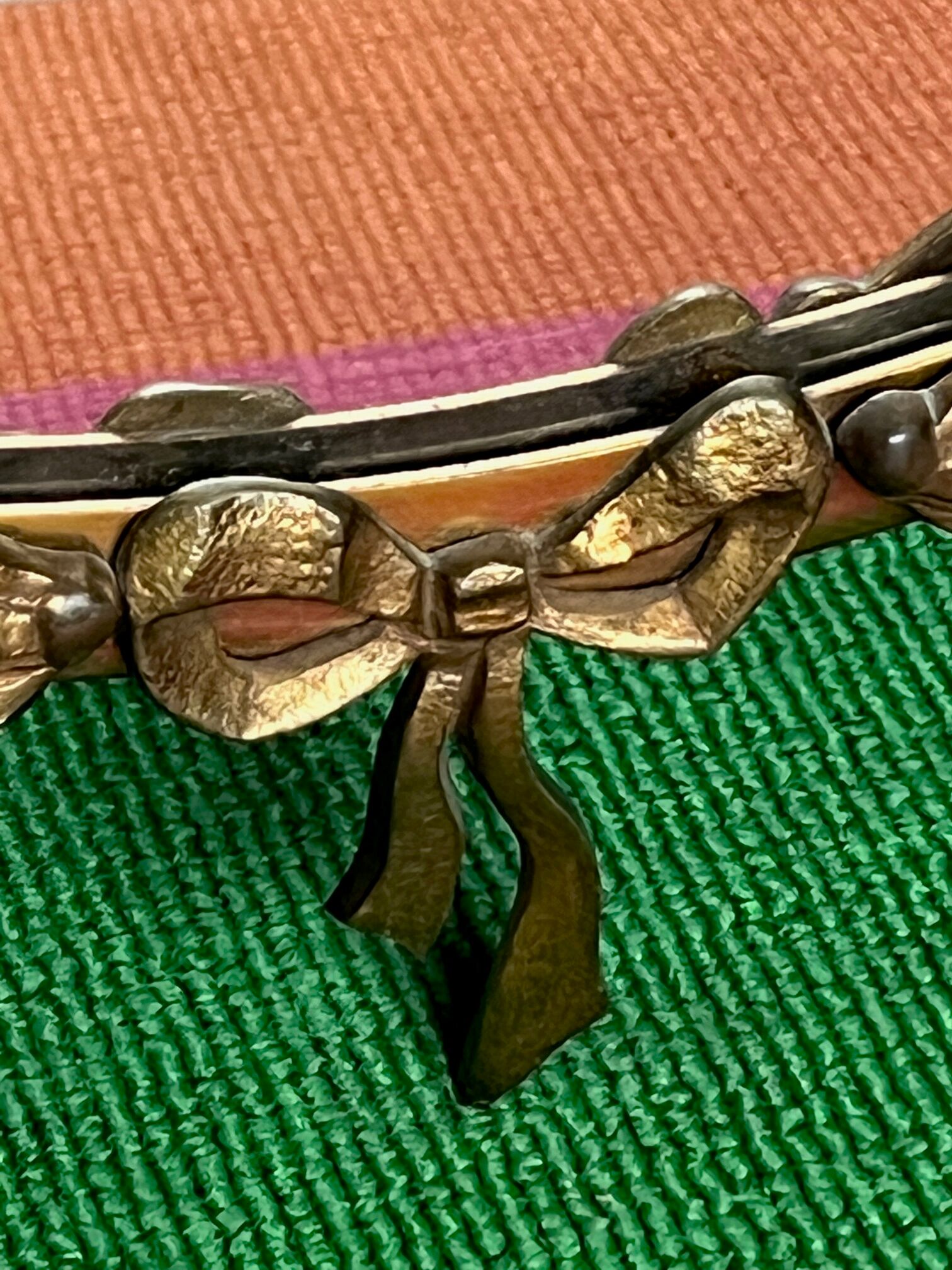 Miroir bronze doré massif Selency