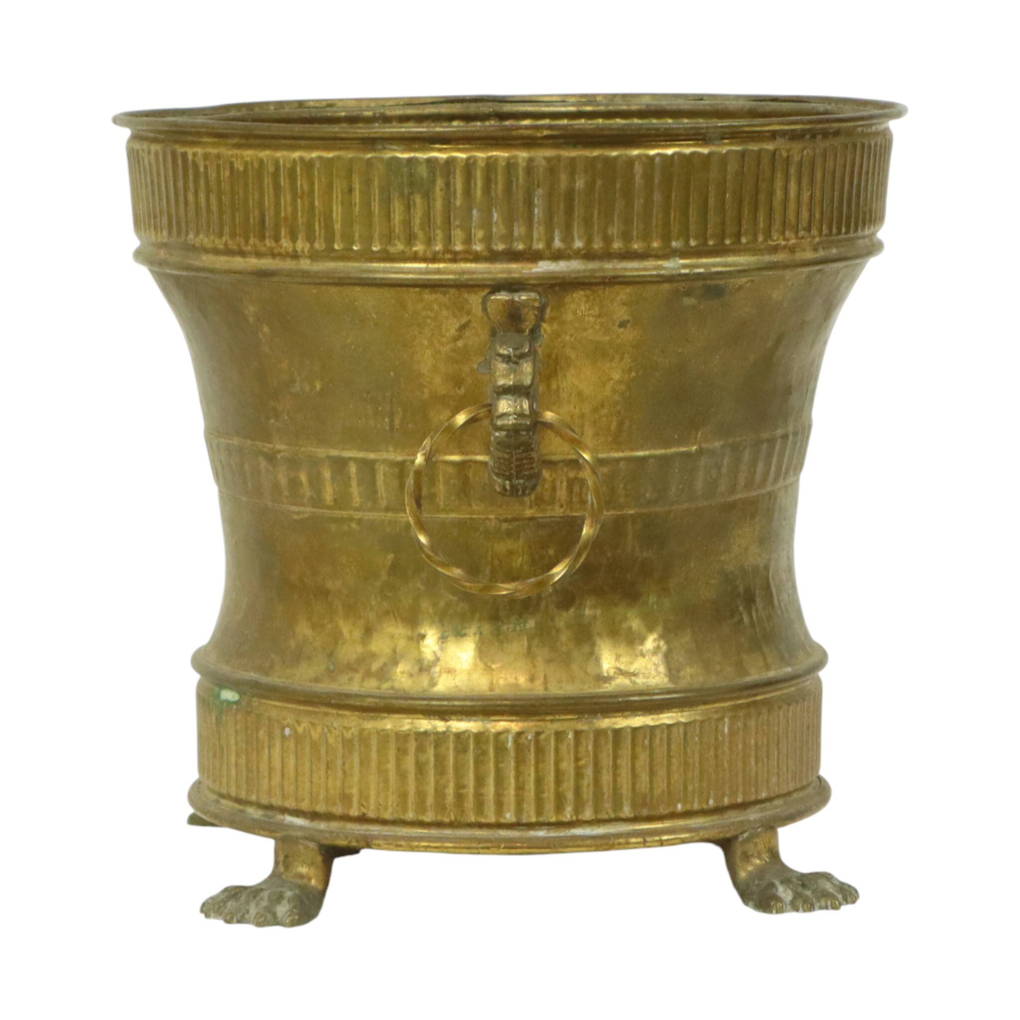 Old Brass Flower Pot Jardinière Mécap Belgium