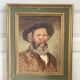 Ancien tableau, peinture à l'huile, portrait vieil homme signé Cardella