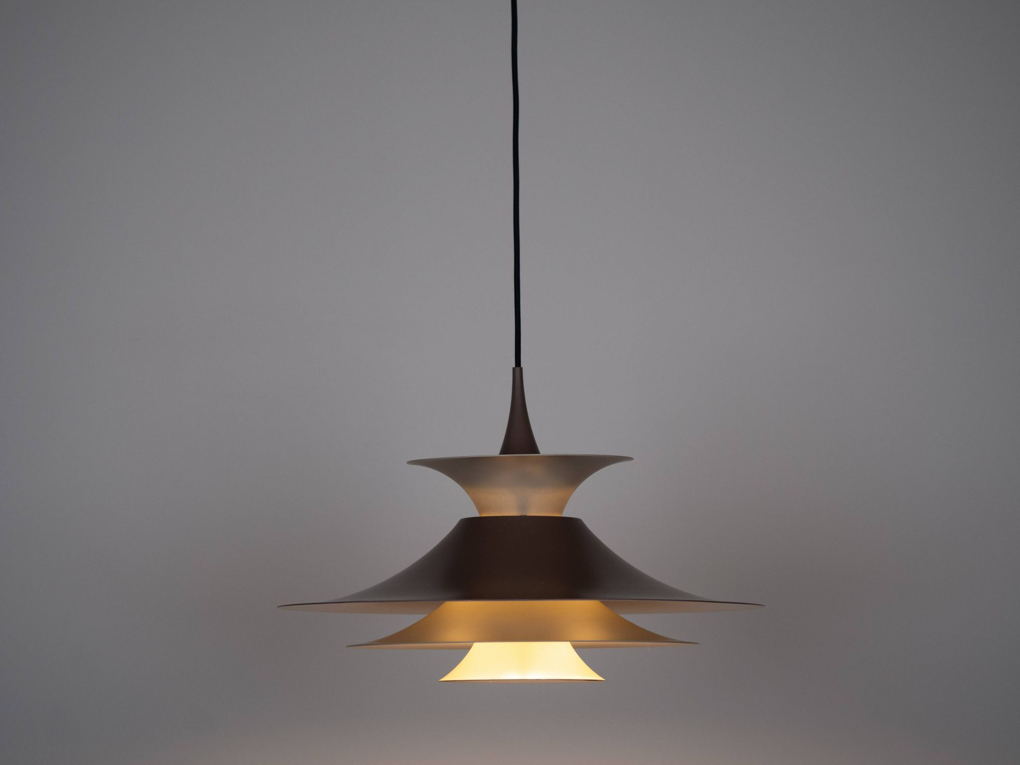 Danish vintage pendant lamp Radius by Erik Balslev, Fog og Morup, 1977