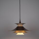Danish vintage pendant lamp Radius by Erik Balslev, Fog og Morup, 1977