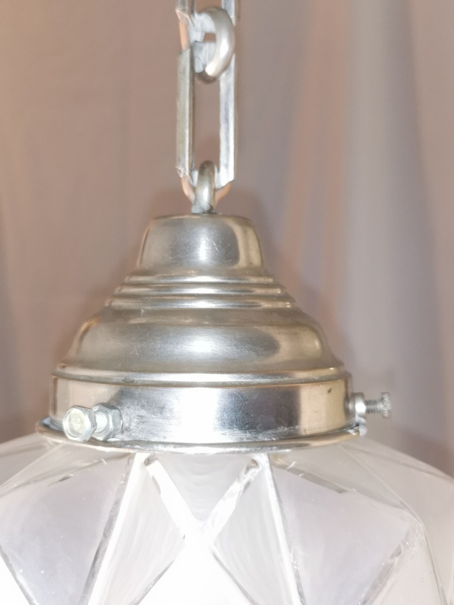 Star hanging in frosted glass and aluminum, 1960