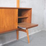 Mid-Century Modular Free Standing  Teak Wall Unit by Kjell Riise for Brodrene Jatogs, Norway, 1960s