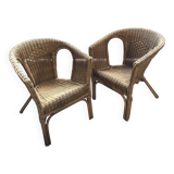 Vintage rattan armchairs 70s