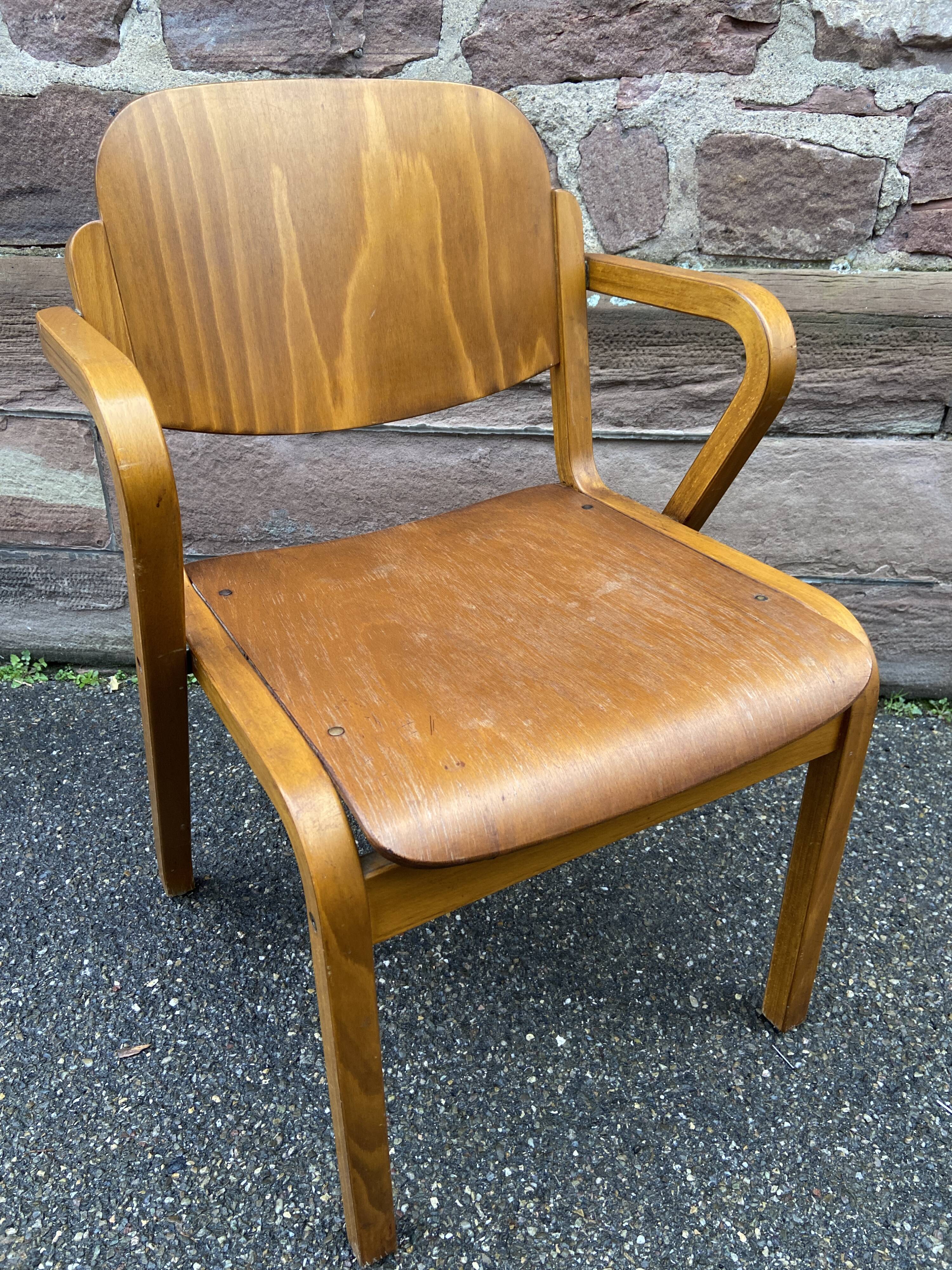 vintage Scandinavian wooden office armchair
