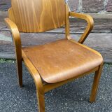 vintage Scandinavian wooden office armchair