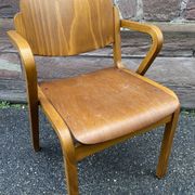 vintage Scandinavian wooden office armchair