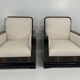 Set of Art Deco Italian Macassar and Walnut Root Armchairs, 1930s