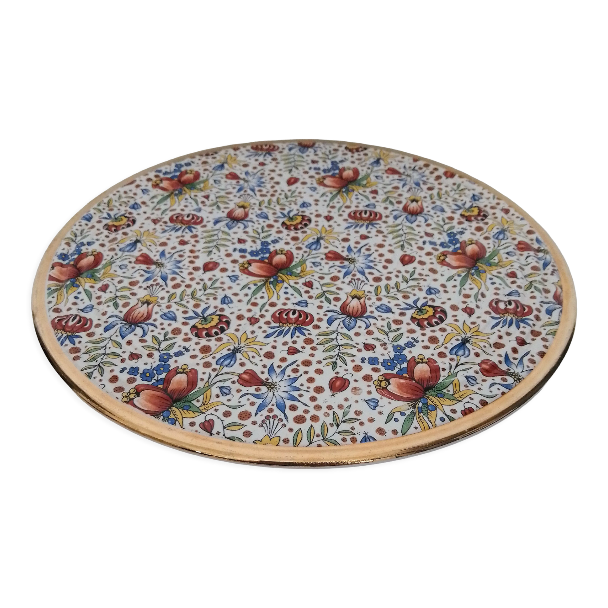 Vintage dish with floral motifs