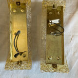 Pair of worked glass sconces