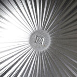 Plateau with handles, moulded glass and brass, Verlys, vintage Art Deco 1930-1940.