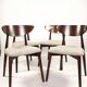 Scandinavian designer dining room chairs set of 6