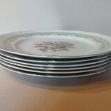 6 assiettes plates Céranord Roseraie Verte