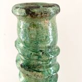Green enamelled terracotta candle holder 50 cm