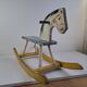 Mid-Century Czechoslovak Wooden Rocking Horse, Hand-Painted, 1960s