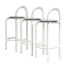 1980s italian bar stools in white metal