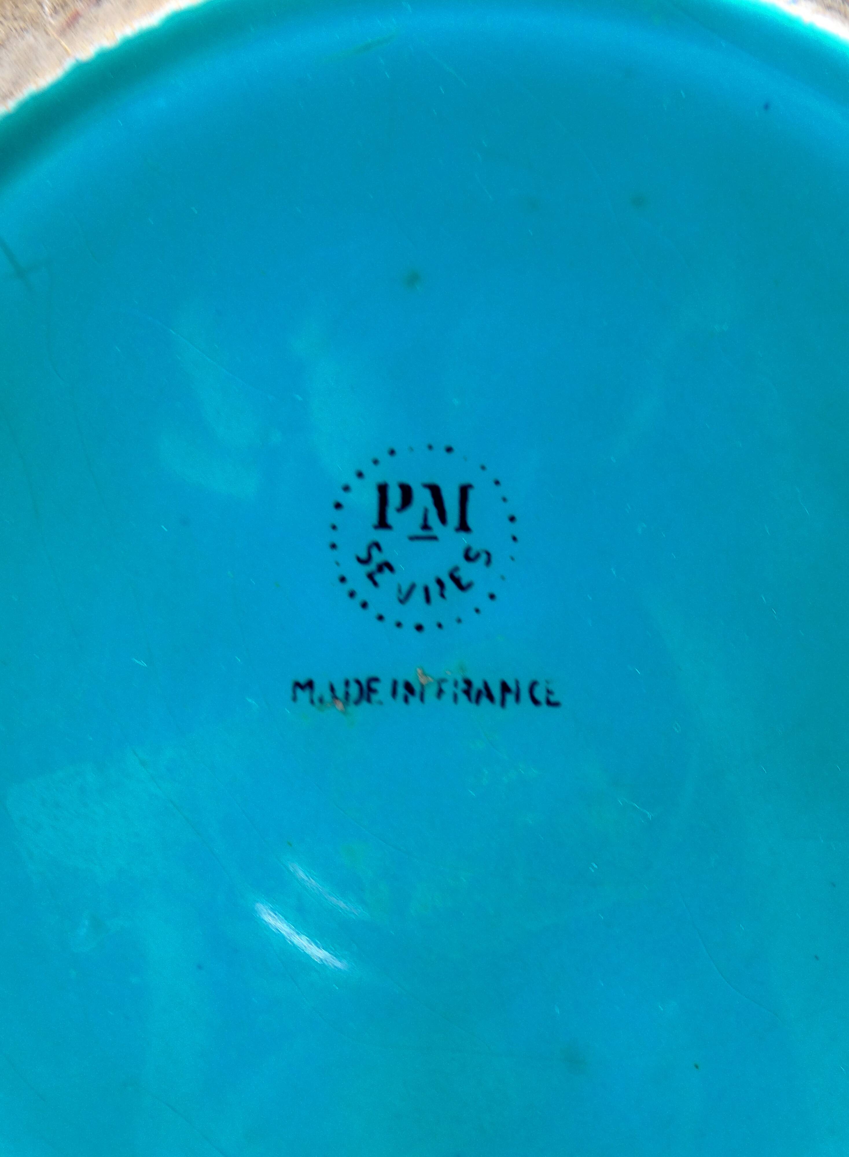 Paul milet (1870-1950) sèvres, turquoise blue bonbonnière, art deco period