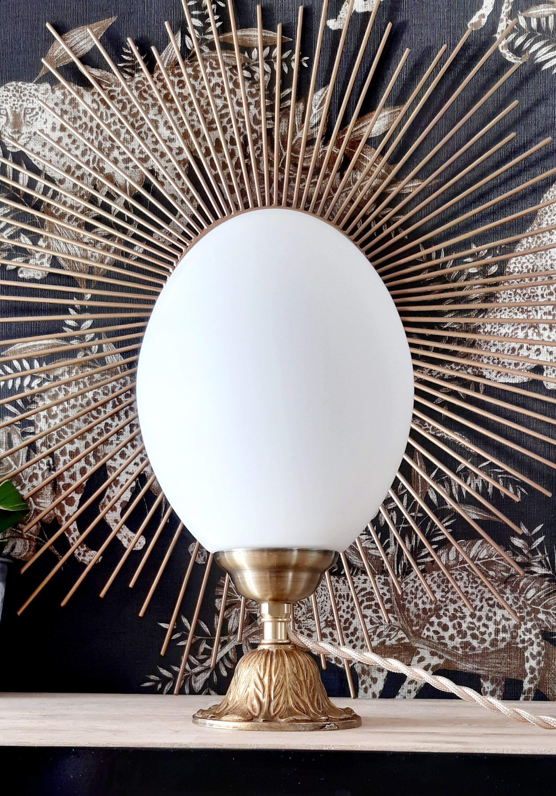 Lampe globe opaline
