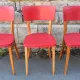 Set of 6 relooked Thonet chairs — vitamin red retro vintage style