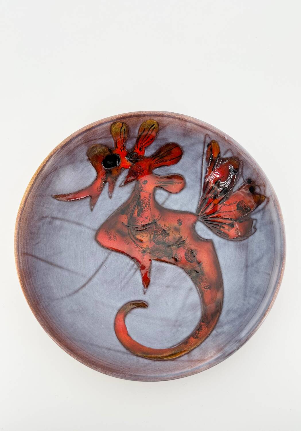Assiette n°3 Hippocampe par Monique Brunner à Vence