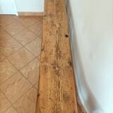 Large old oak farm bench with heart decor