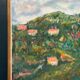 Original Swedish Oil on Canvas – “Hilly Landscape with Houses” by Lalla Blecher – Signed – Vintage & Framed