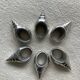6 silver metal shell napkin rings
